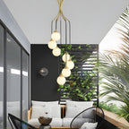 Zoruvyi Modern Minimalist Ball Drop Glass Chandelier