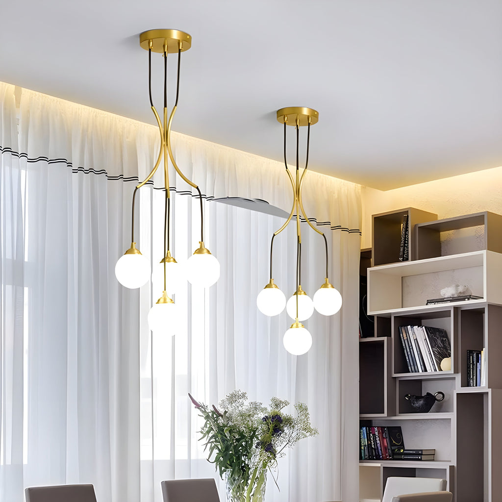 Zoruvyi Modern Minimalist Ball Drop Glass Chandelier