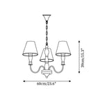 Florinda Floral Fabric Shade Chandelier with Wooden Arms