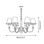 Florinda Floral Fabric Shade Chandelier with Wooden Arms