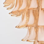 Aurora Chandelier Amber Murano Glass Petal Layered Luxury