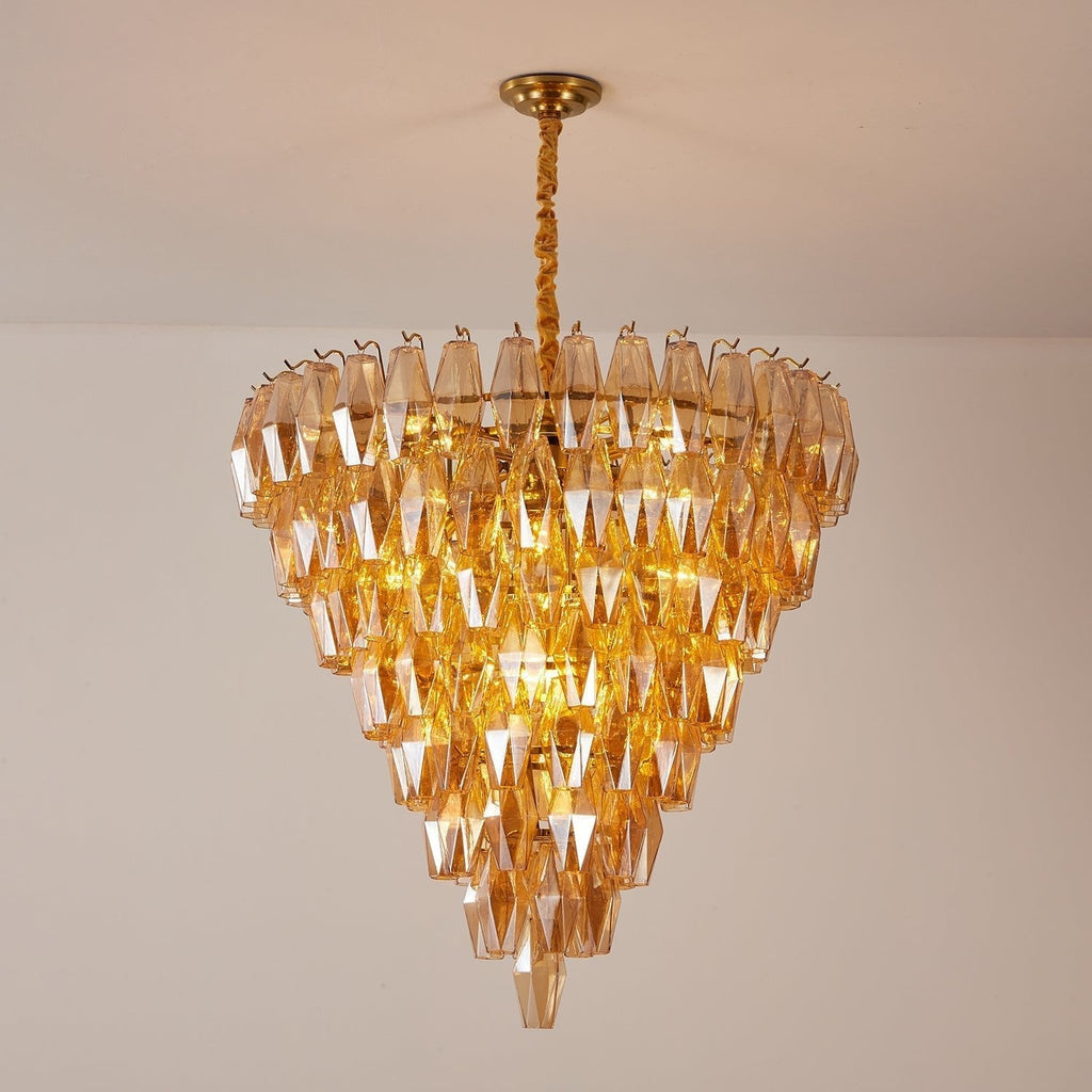 Aurora Chandelier Amber Empire Prism