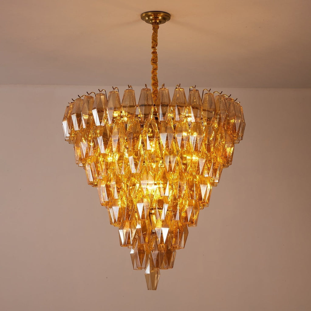 Aurora Chandelier Amber Empire Prism