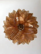 Aurora Chandelier Amber Murano Glass Leaves Layered