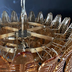 Aurora Chandelier Amber Murano Glass Leaves Layered