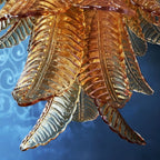 Aurora Chandelier Amber Murano Glass Leaves Layered