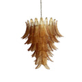 Aurora Chandelier Amber Murano Glass Leaves Layered