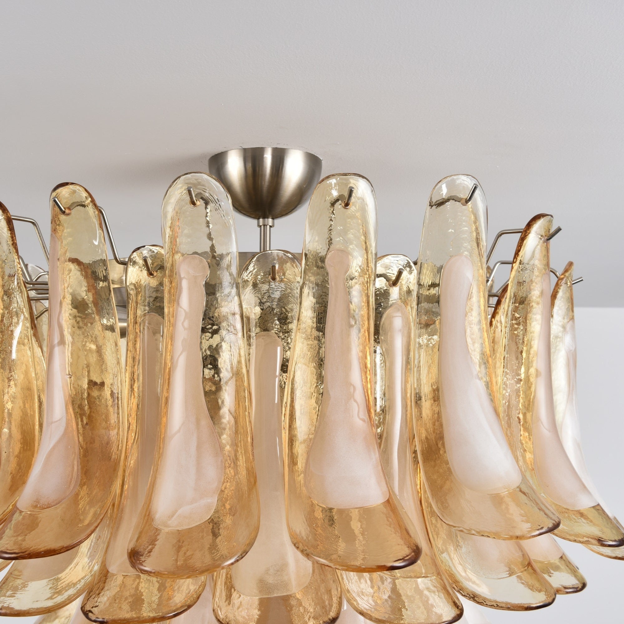 Aurora Ceiling Lamp Amber Petal Glass Layered Vintage