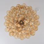 Aurora Ceiling Lamp Amber Petal Glass Layered Vintage