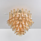 Aurora Ceiling Lamp Amber Petal Glass Layered Vintage