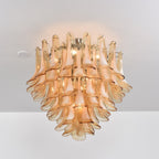 Aurora Ceiling Lamp Amber Petal Glass Layered Vintage