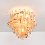 Aurora Ceiling Lamp Amber Petal Glass Layered Vintage