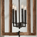 Eirikuvyi Vintage Creativity Metal Wood Lantern Pendant Lamp