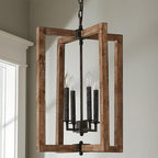 Eirikuvyi Vintage Creativity Metal Wood Lantern Pendant Lamp