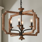 Eirikuvyi Vintage Creativity Metal Wood Lantern Pendant Lamp