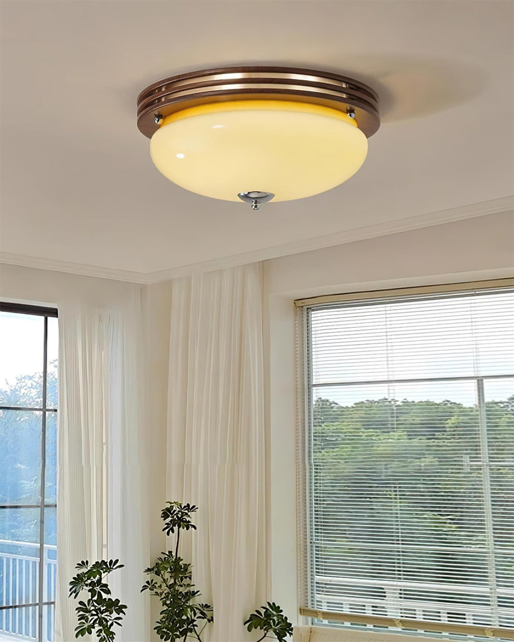 Povio Glass Flush Mount Ceiling Light