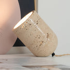 Mysilarae Tapered Block Travertine Table Lamp