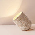 Mysilarae Tapered Block Travertine Table Lamp