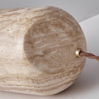 Mysilarae Tapered Block Travertine Table Lamp