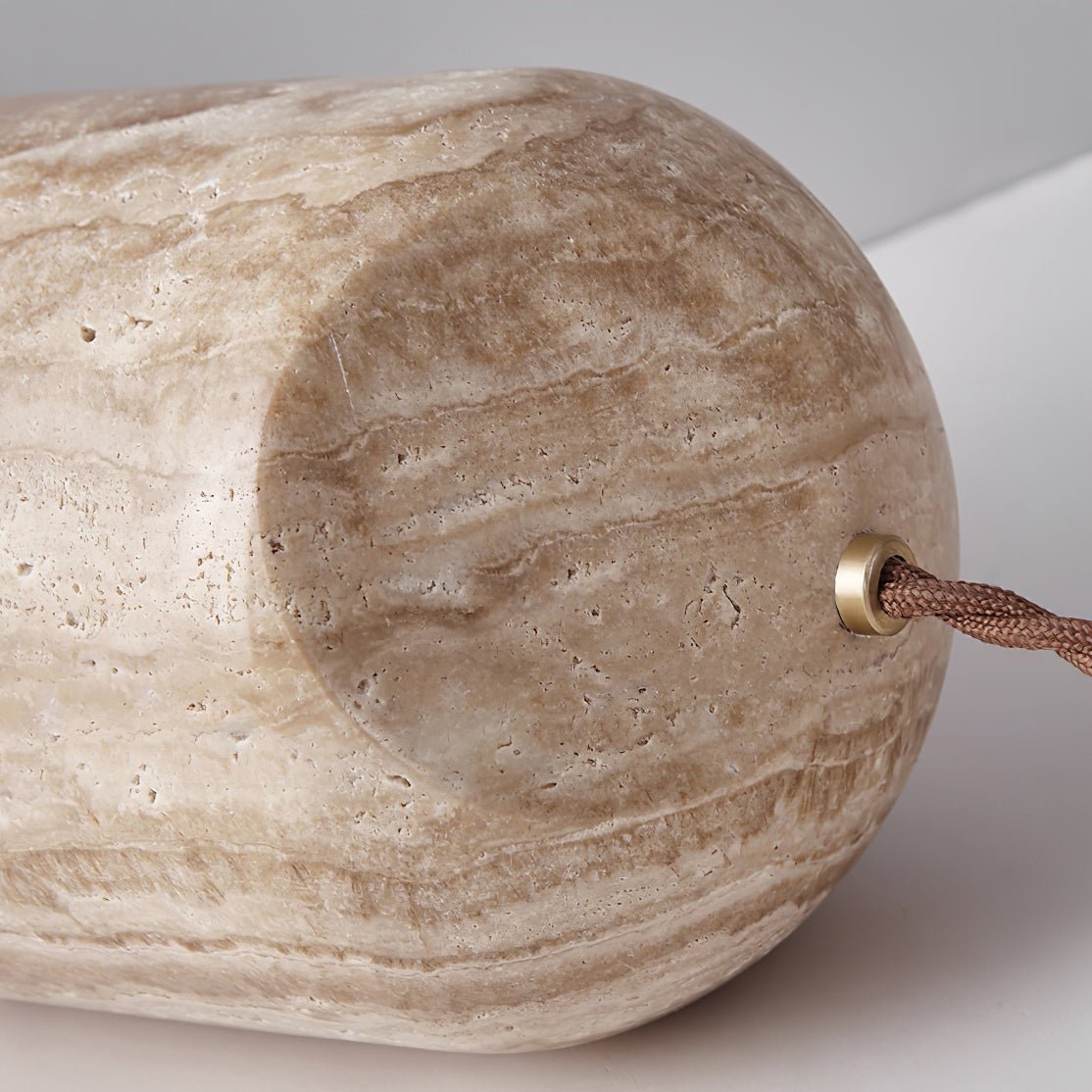 Mysilarae Tapered Block Travertine Table Lamp