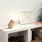 Mysilarae Tapered Block Travertine Table Lamp
