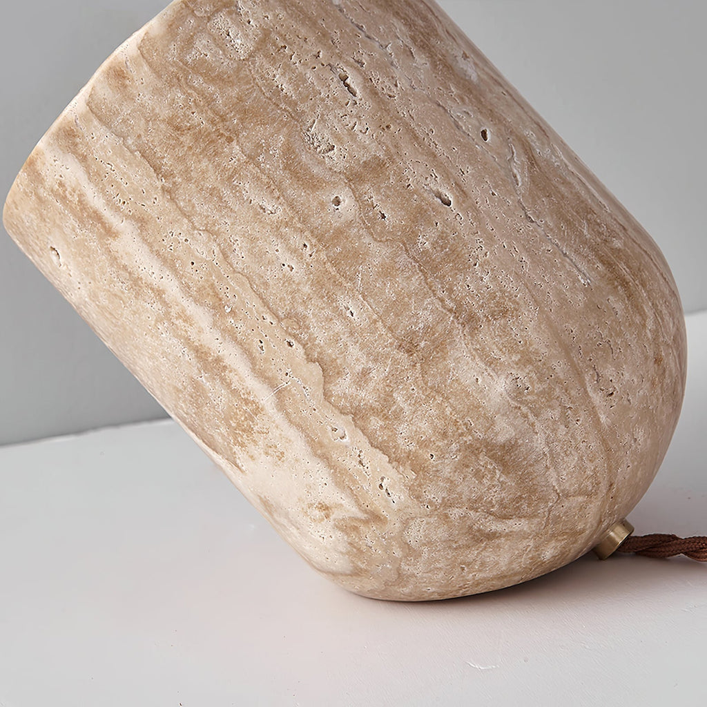 Mysilarae Tapered Block Travertine Table Lamp