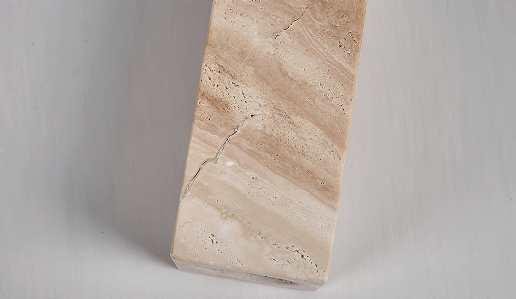 Mysilarae Tapered Block Travertine Table Lamp