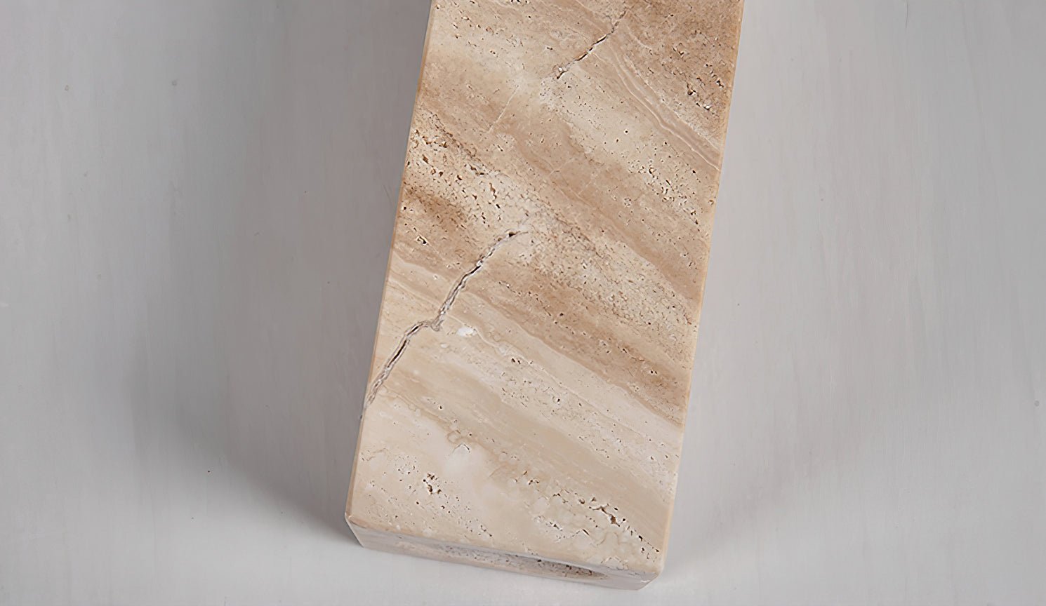 Mysilarae Tapered Block Travertine Table Lamp