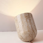 Mysilarae Tapered Block Travertine Table Lamp