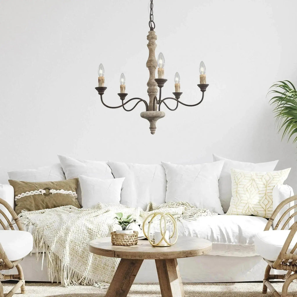 Fljotuvyi Individual Creativity Wood Metal Chandelier