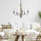Fljotuvyi Individual Creativity Wood Metal Chandelier