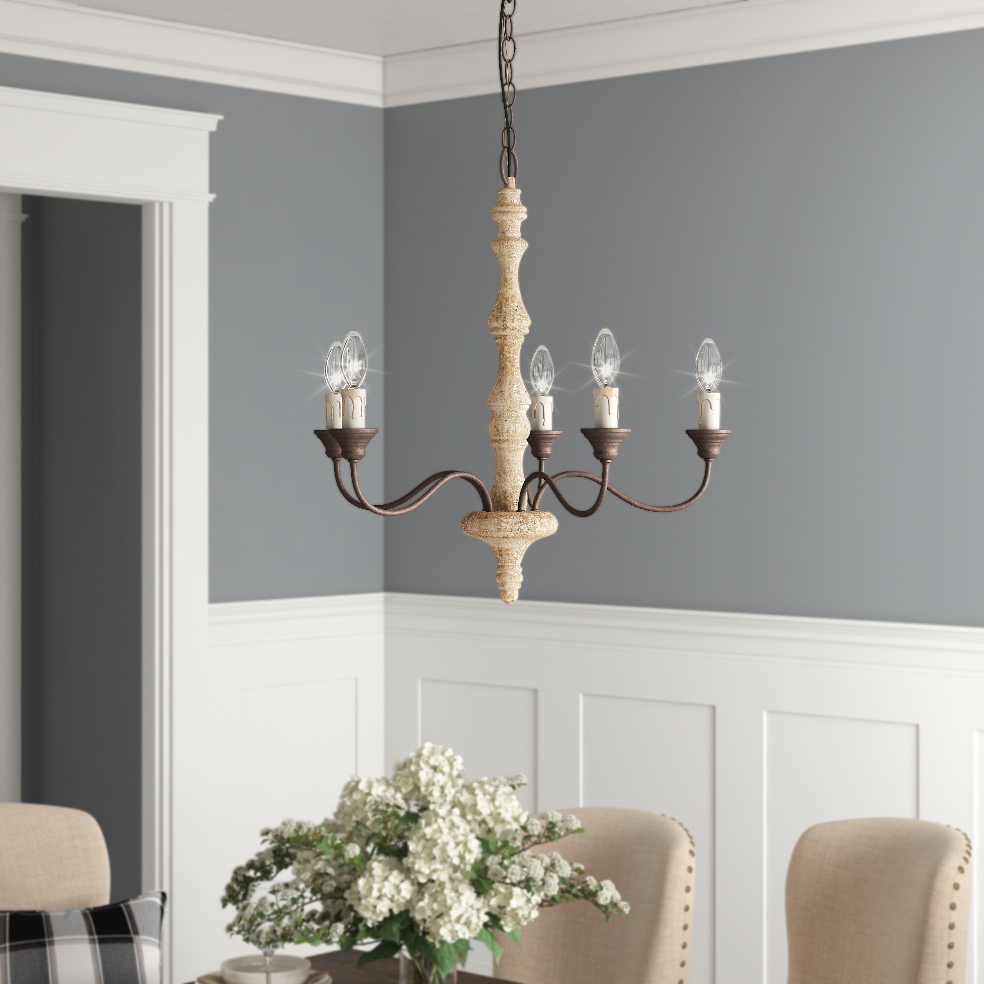 Fljotuvyi Individual Creativity Wood Metal Chandelier