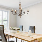 Fljotuvyi Individual Creativity Wood Metal Chandelier