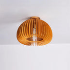 Ceiling Light Pumpkin with Basswood Canopy and Shade Natural