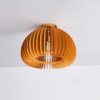Ceiling Light Pumpkin with Basswood Canopy and Shade Natural