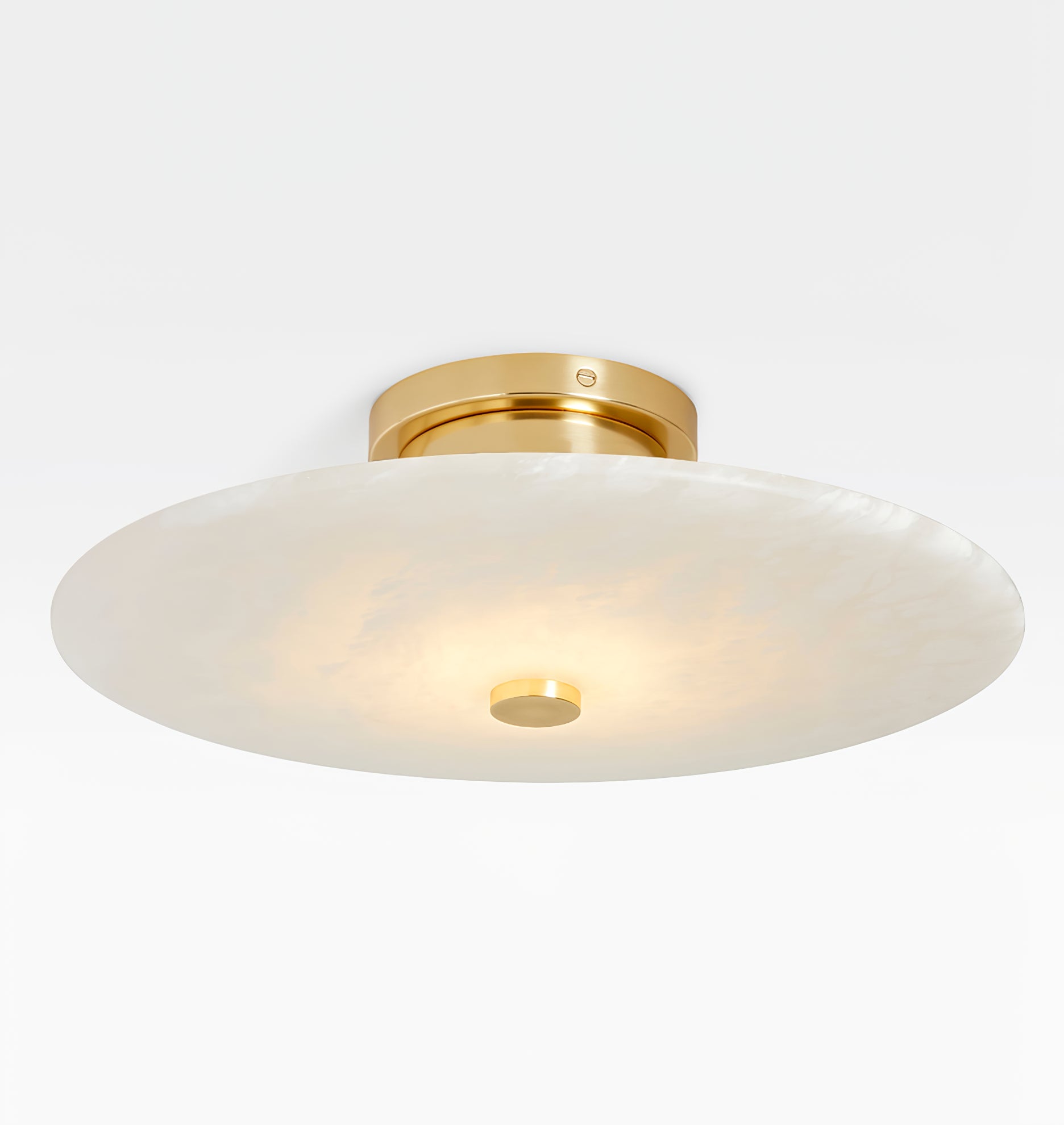 Jarnbruvyn Modern Brass Alabaster Ceiling Light