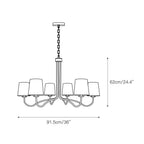 Kvennuvyn Modern Minimalist Metal Fabric Chandelier