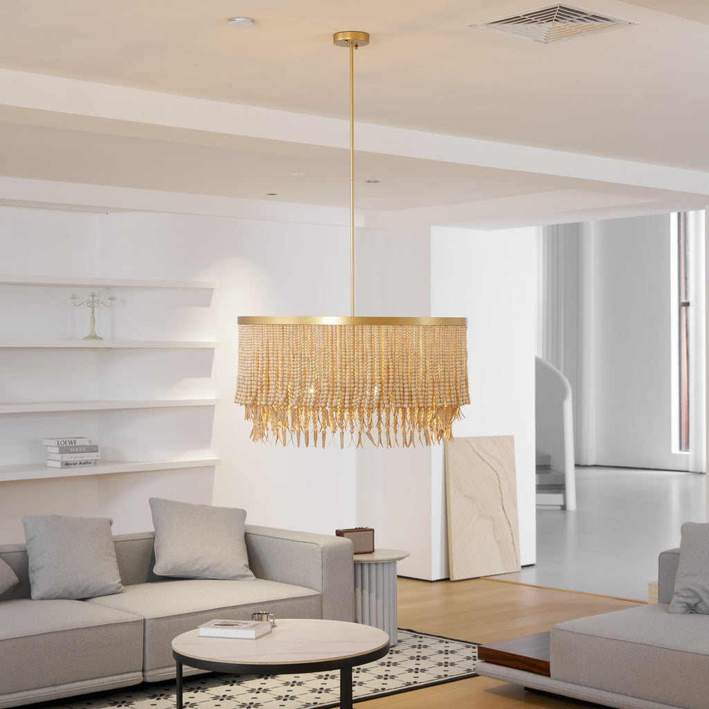 Odette Chandelier Wood and Coconut beads
