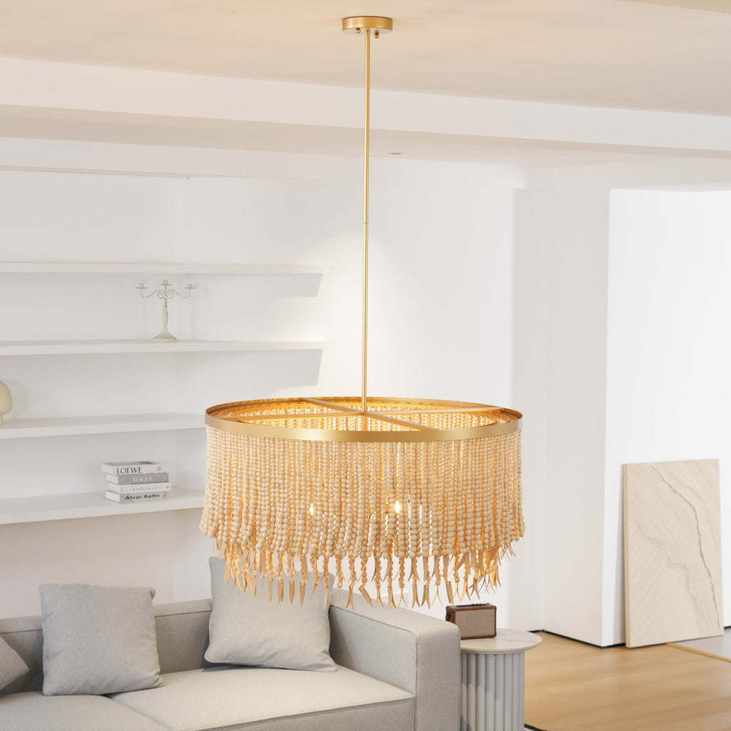 Odette Chandelier Wood and Coconut beads