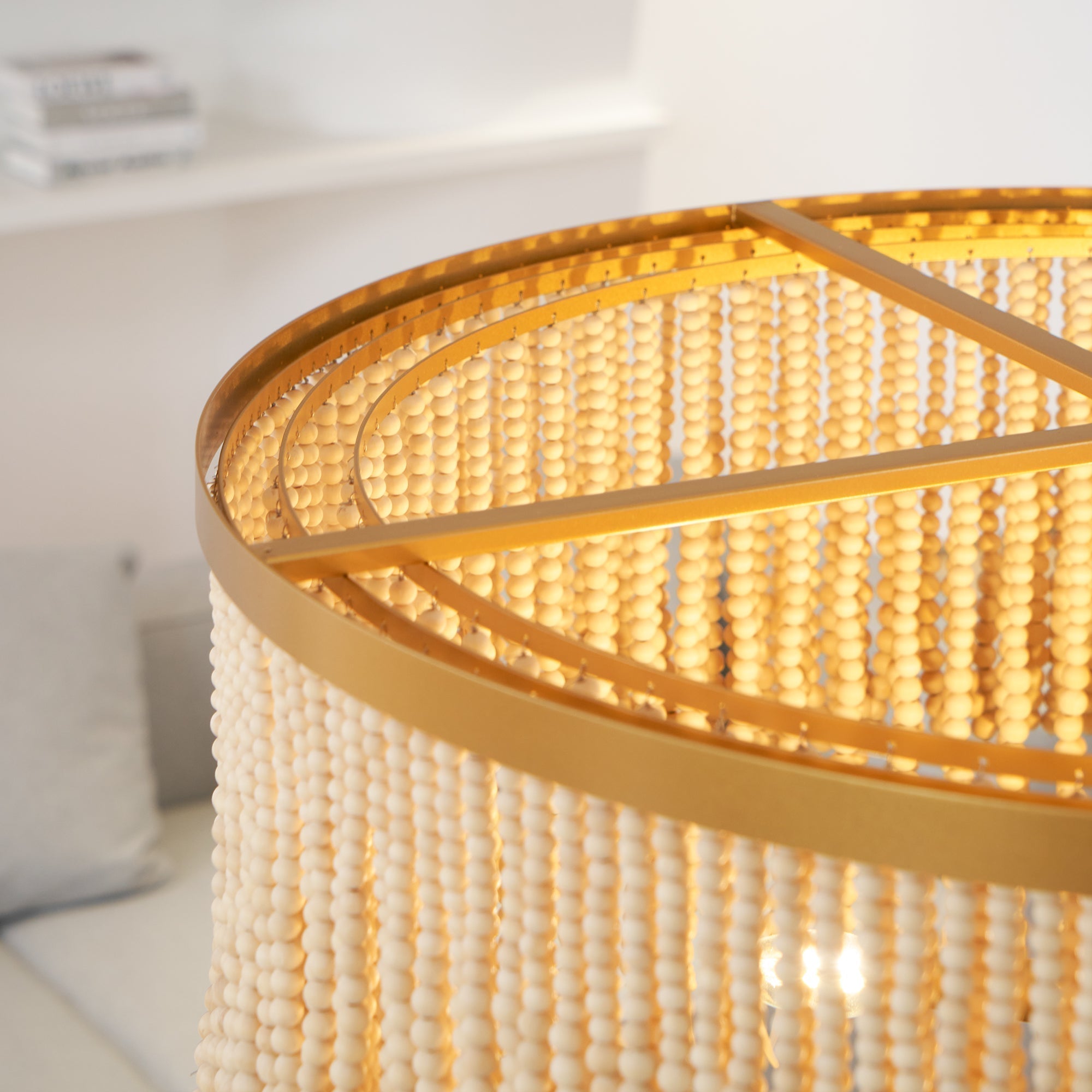 Odette Chandelier Wood and Coconut beads