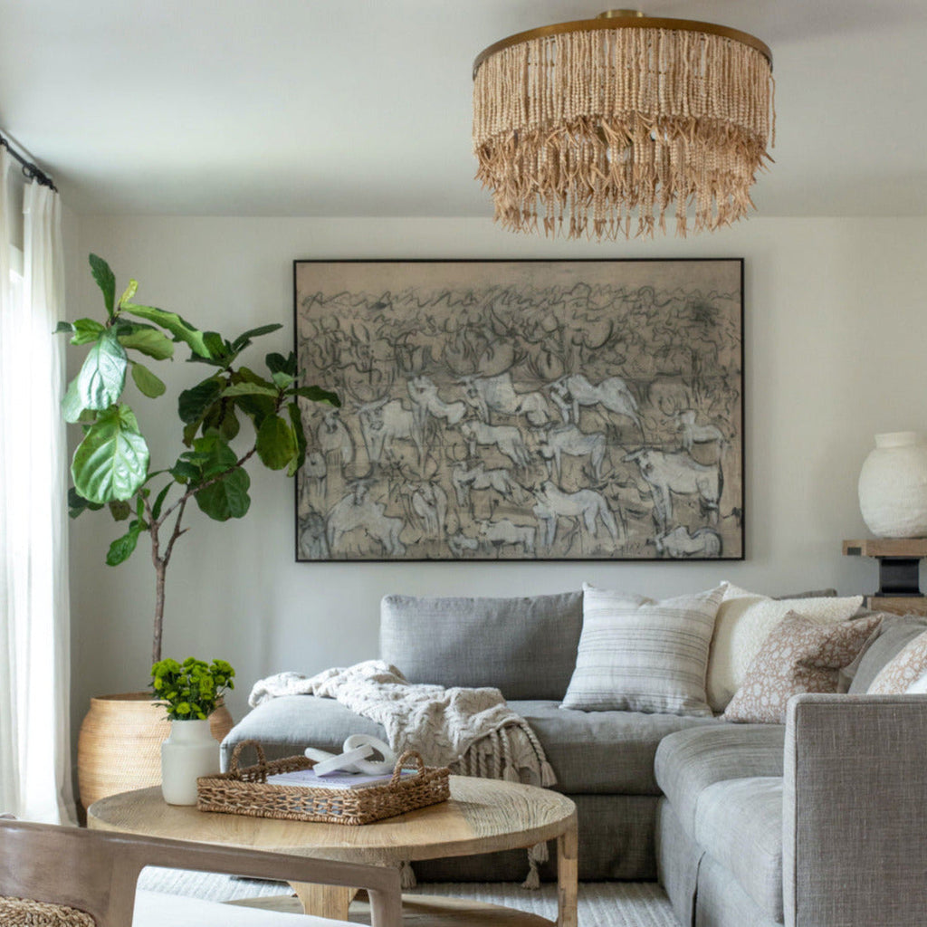 Odette Chandelier Wood and Coconut beads