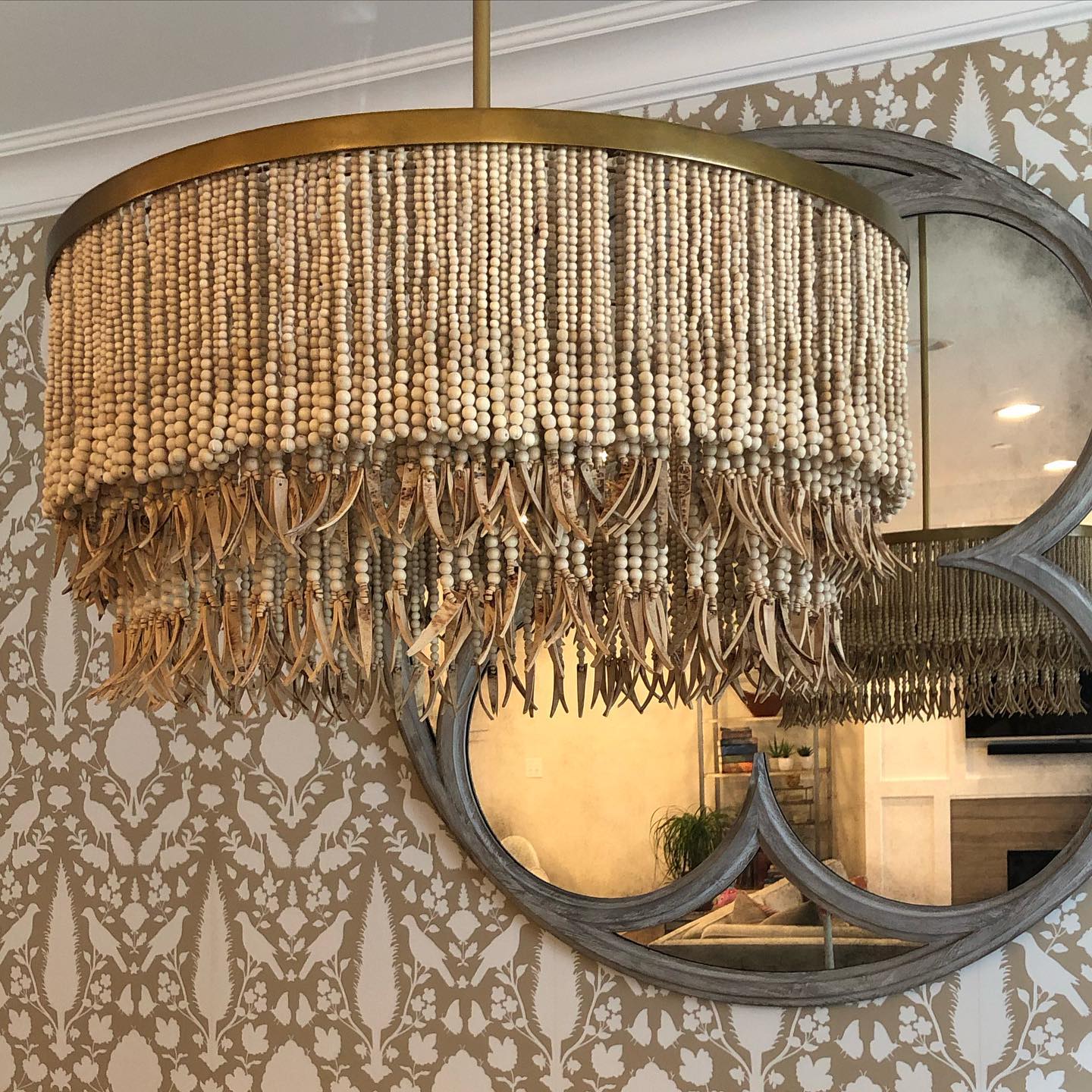 Odette Chandelier Wood and Coconut beads