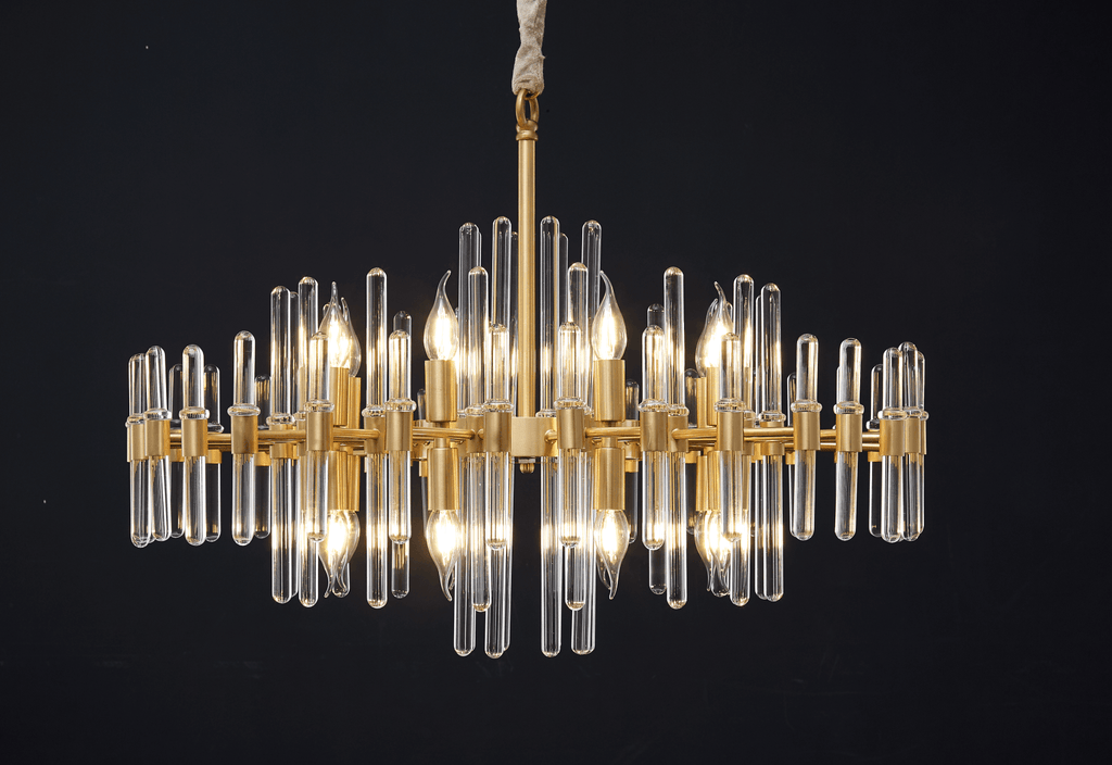 Solara Chandelier Antique Brass Starburst