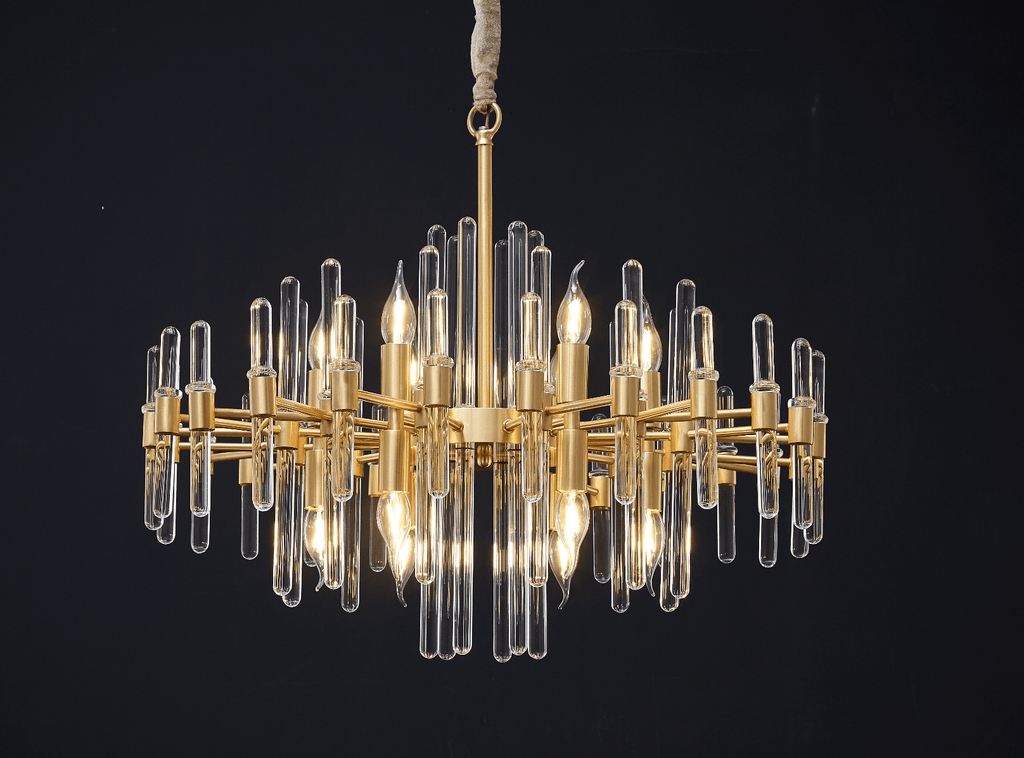 Solara Chandelier Antique Brass Starburst
