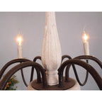 Ljomuvyi Traditional Farmhouse Metal Wood Chandelier