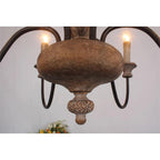 Ljomuvyi Traditional Farmhouse Metal Wood Chandelier