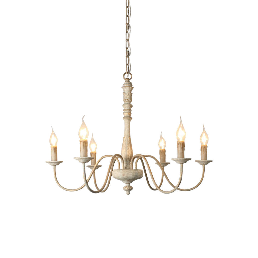 Ljomuvyi Traditional Farmhouse Metal Wood Chandelier