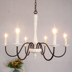 Ljomuvyi Traditional Farmhouse Metal Wood Chandelier