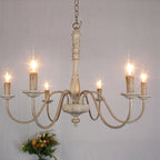 Ljomuvyi Traditional Farmhouse Metal Wood Chandelier