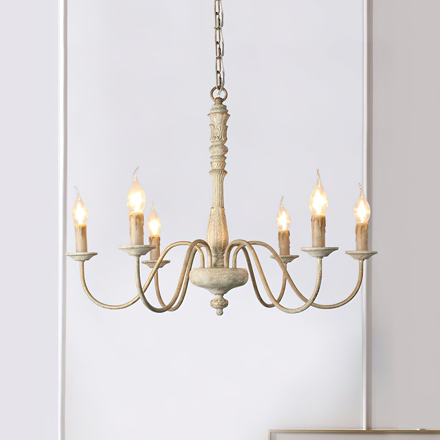 Ljomuvyi Traditional Farmhouse Metal Wood Chandelier